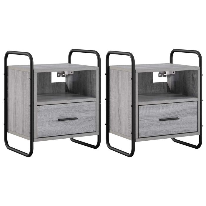 Dulap de Noapte Suspendat 2 buc. Sonoma gri 40 x 30 x 50 cm WALTI