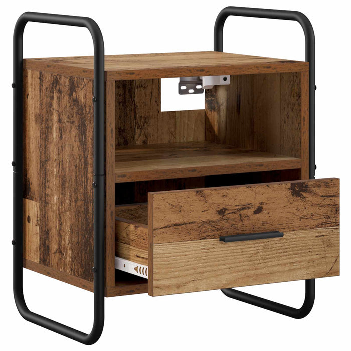 Dulap de Noapte Suspendat 2 buc. Lemn vechi 40 x 30 x 50 cm WALTI