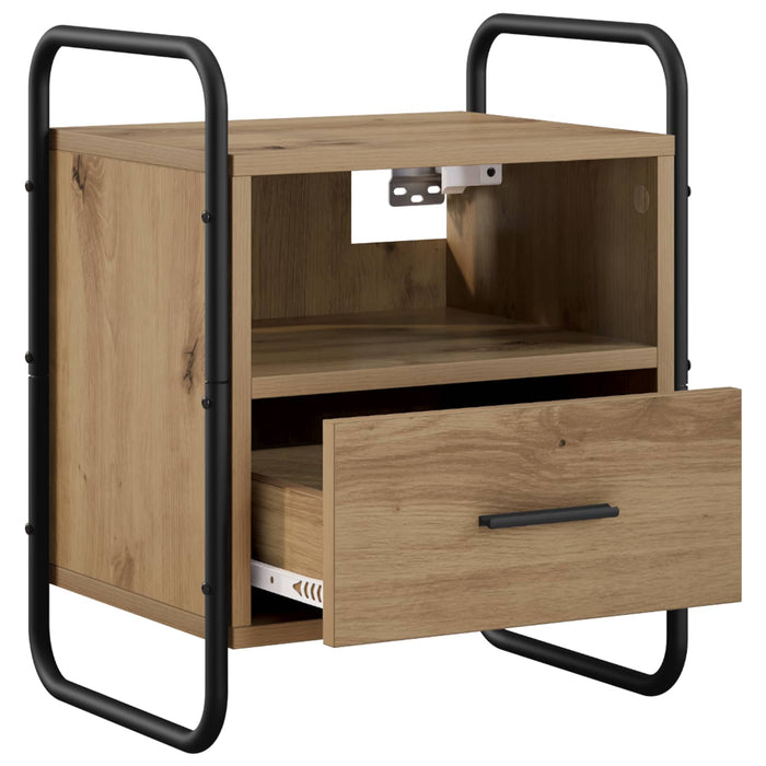 Dulap de Noapte Suspendat Stejar Artizanal 40 x 30 x 50 cm WALTI