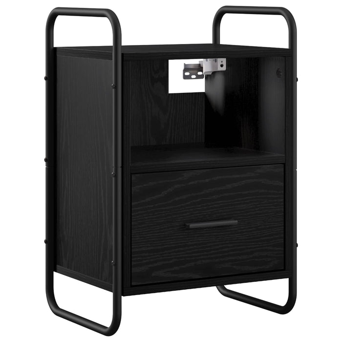 Dulap de Noapte Suspendat Stejar Negru 40 x 30 x 60 cm WALTI