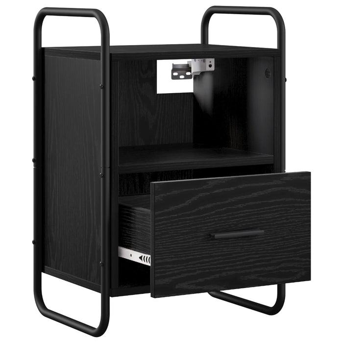 Dulap de Noapte Suspendat Stejar Negru 40 x 30 x 60 cm WALTI