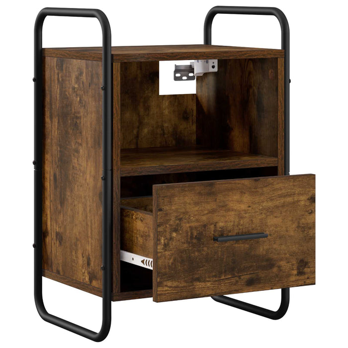 Dulap de Noapte Suspendat Stejar fumuriu 40 x 30 x 60 cm WALTI