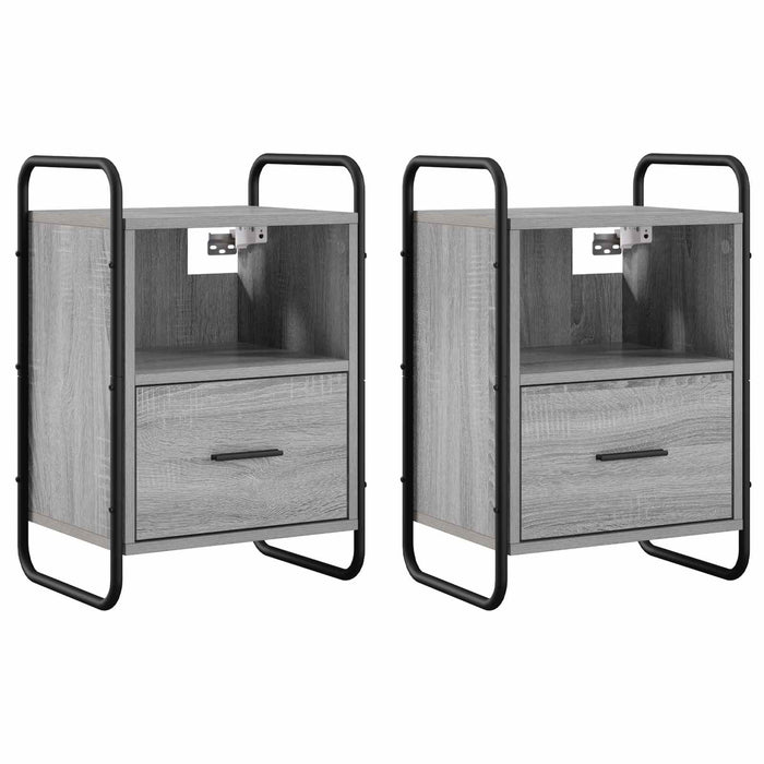 Dulap de Noapte Suspendat 2 buc. Sonoma gri 40 x 30 x 60 cm WALTI