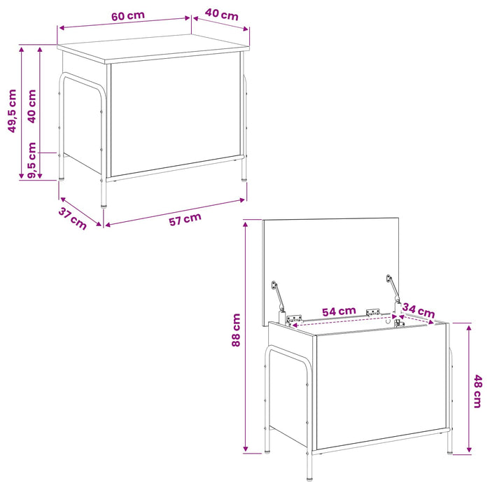 Cutie de depozitare Lemn vechi 80 x 40 x 49,5 cm Lemn prelucrat WALTI