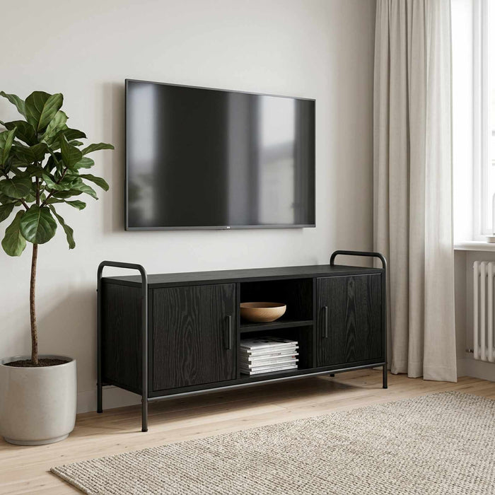 Cabinet TV 99 x 33 x 50 cm Stejar Negru Lemn prelucrat WALTI
