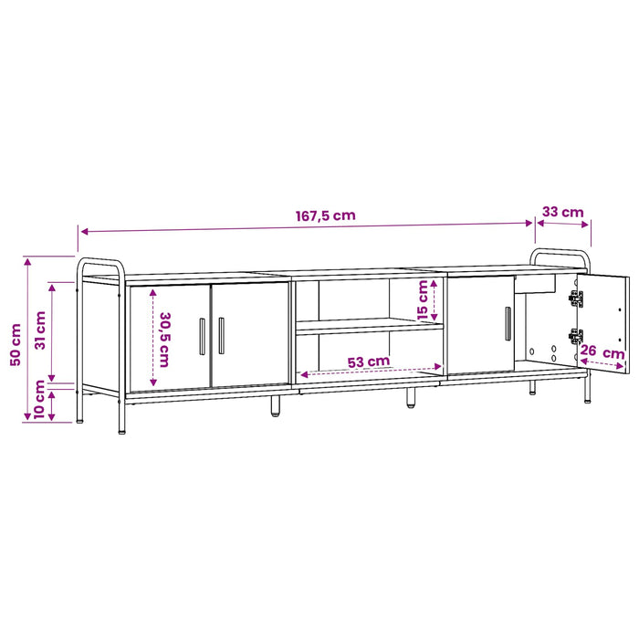Cabinet TV 167,5 x 33 x 50 cm Stejar Sonoma Lemn prelucrat WALTI
