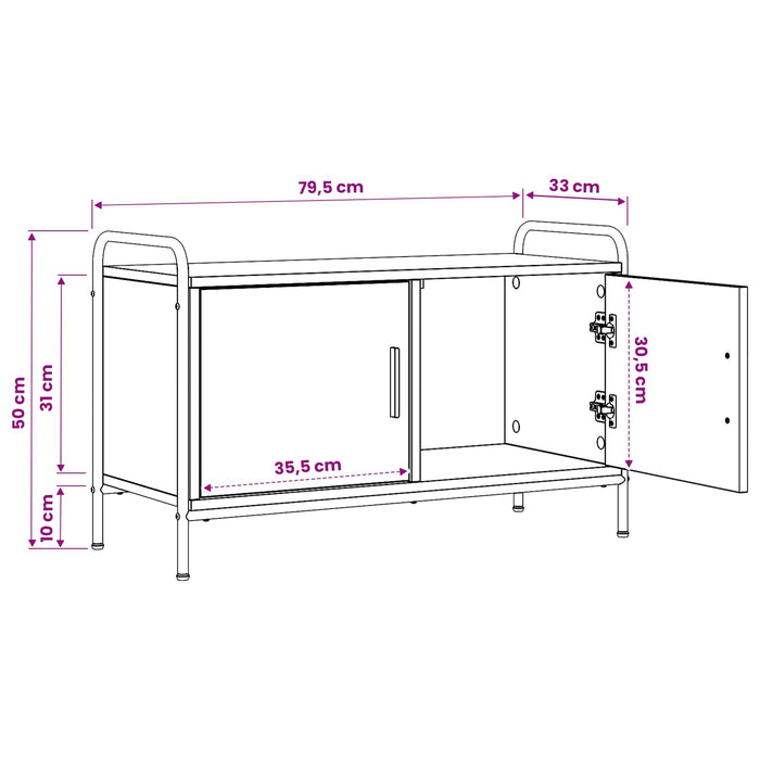 Cabinet TV 79,5 x 33 x 50 cm Lemn vechi Lemn prelucrat WALTI