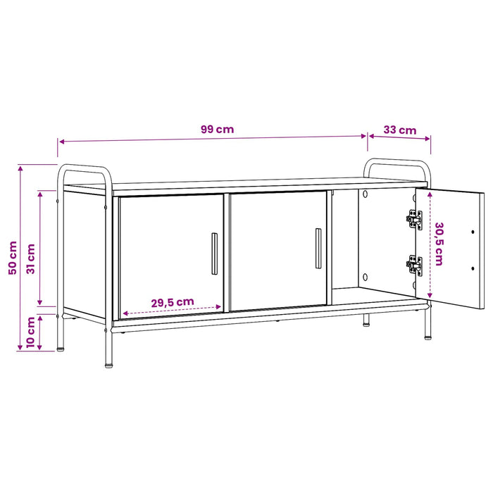 Cabinet TV 79,5 x 33 x 50 cm Stejar Sonoma Lemn prelucrat WALTI
