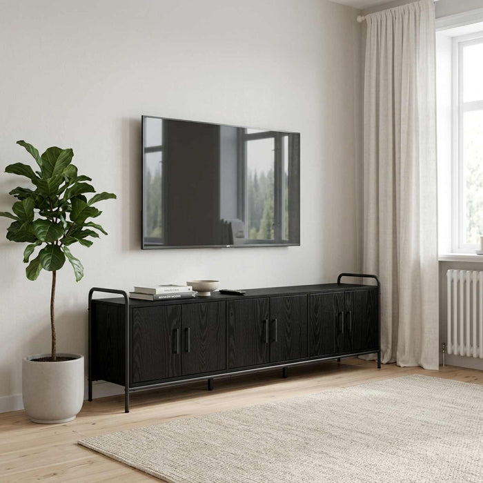 Cabinet TV 146 x 33 x 50 cm Stejar Negru Lemn prelucrat WALTI