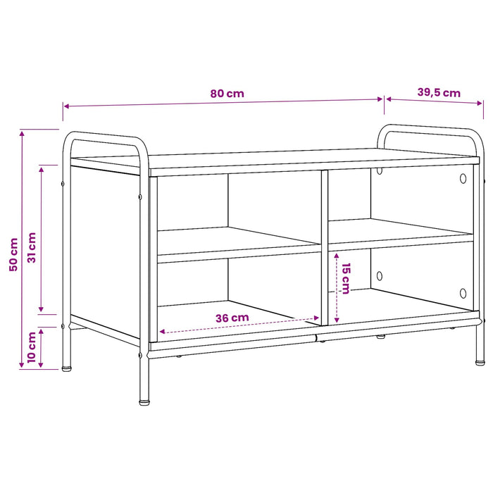 Cabinet TV 140 x 39,5 x 50 cm Stejar Negru Lemn prelucrat WALTI