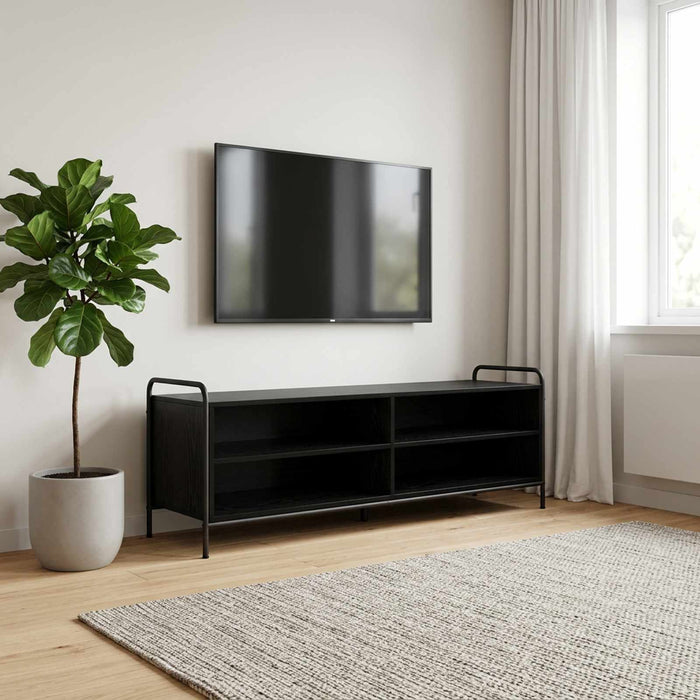 Cabinet TV 140 x 39,5 x 50 cm Stejar Negru Lemn prelucrat WALTI