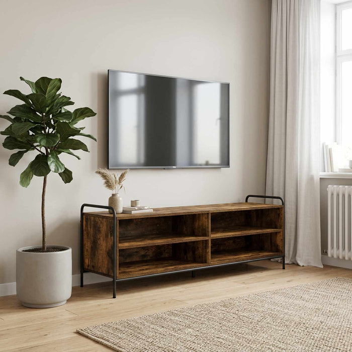 Cabinet TV 140 x 39,5 x 50 cm Stejar fumuriu Lemn prelucrat WALTI