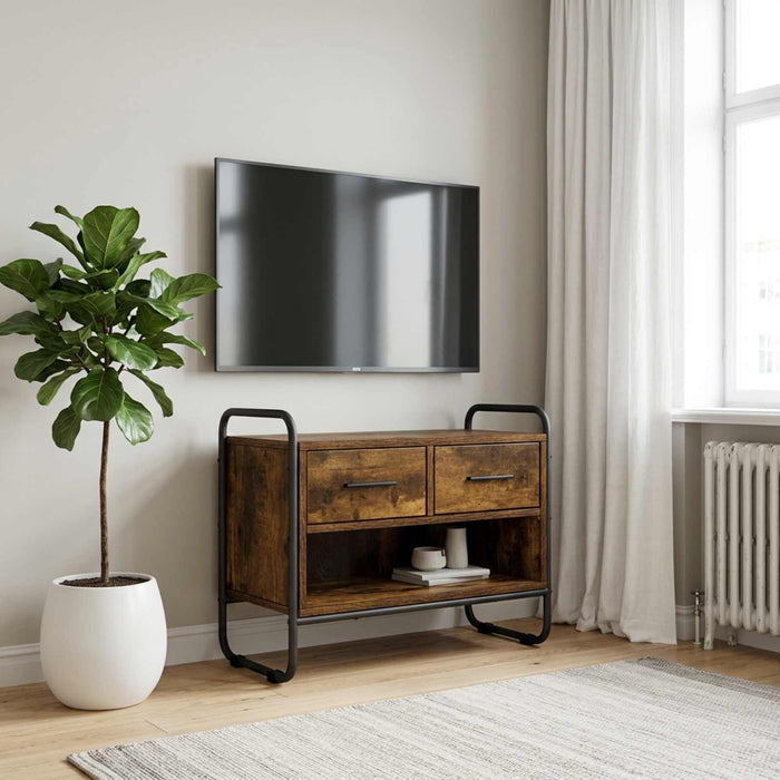 Cabinet TV 60 x 30 x 50 cm Stejar fumuriu Lemn prelucrat WALTI