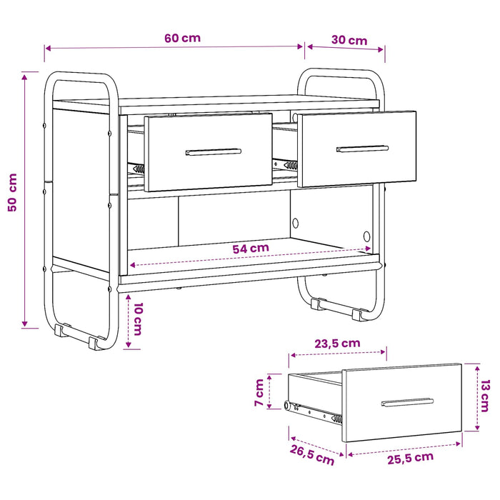 Cabinet TV 60 x 30 x 50 cm Lemn vechi Lemn prelucrat WALTI