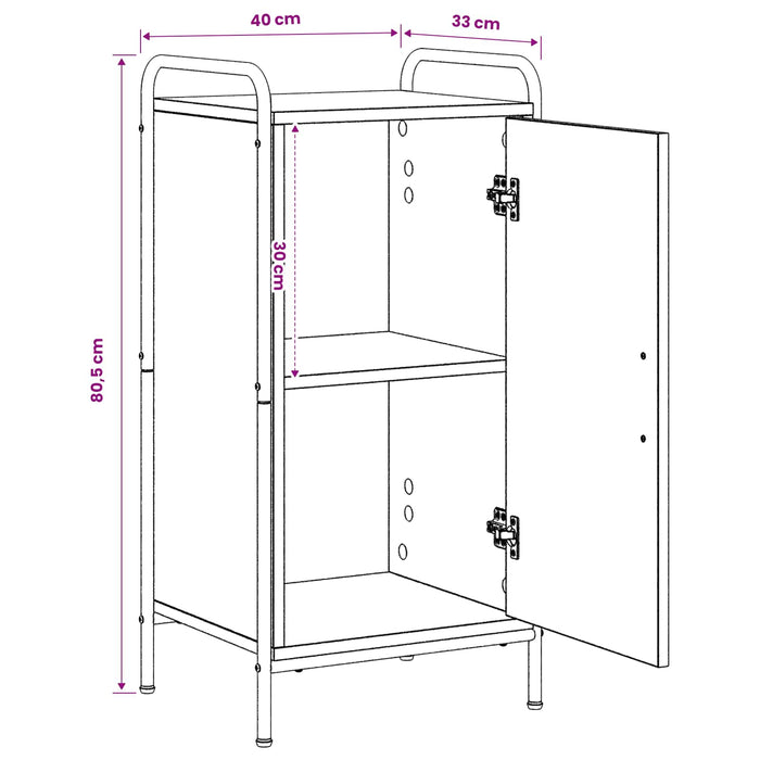 Bufet Stejar Negru 97 x 33 x 81 cm Lemn prelucrat WALTI