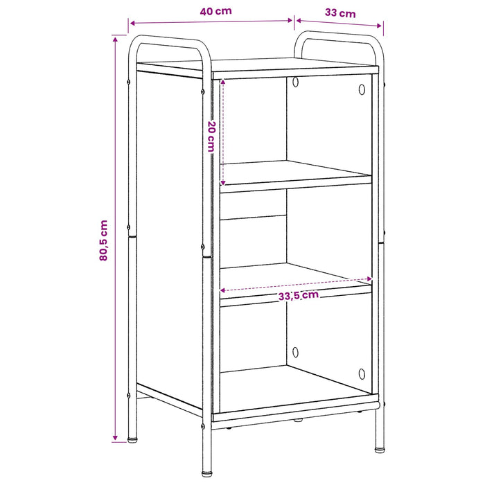 Bufet Stejar Negru 97 x 33 x 81 cm Lemn prelucrat - WALTI WALTI