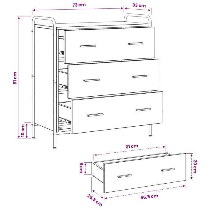 Bufet Lemn vechi 97 x 33 x 81 cm Lemn prelucrat WALTI