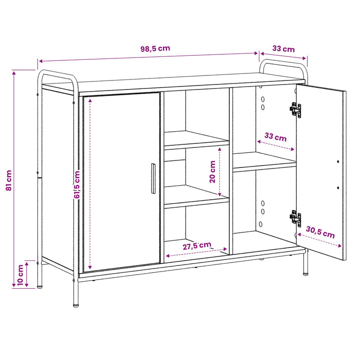 Bufet Stejar fumuriu 97 x 33 x 81 cm Lemn prelucrat WALTI