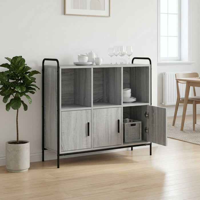 Bufet Sonoma gri 97 x 33 x 81 cm Lemn prelucrat - WALTI WALTI