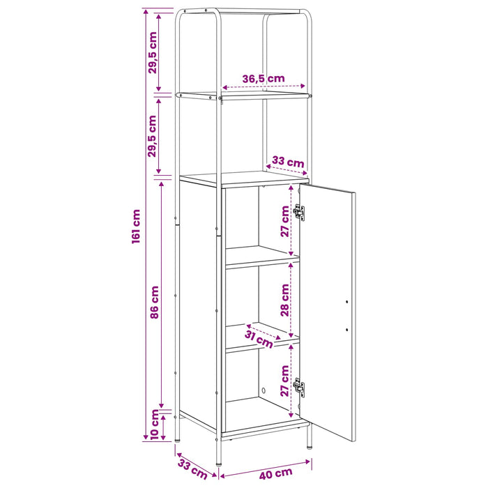 Bufet Stejar Artizanal 40 x 33 x 161 cm Lemn prelucrat WALTI
