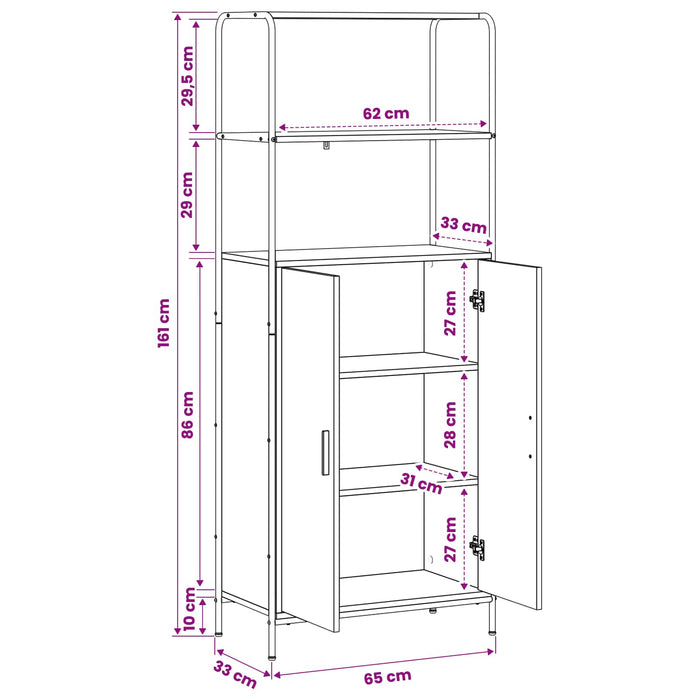 Bufet Stejar Sonoma 40 x 33 x 161 cm Lemn prelucrat WALTI