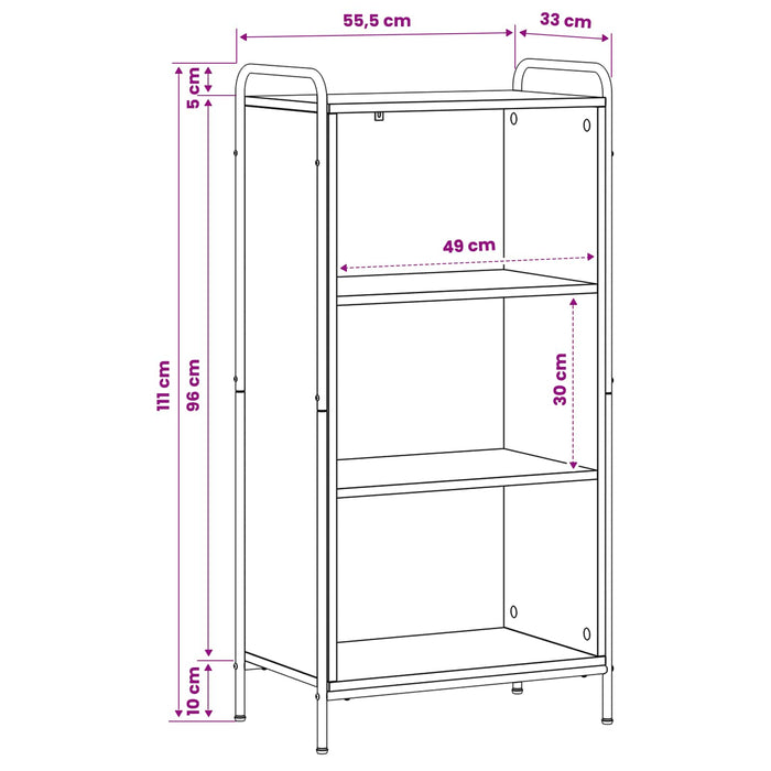 Dulap pentru cărți 55,5 x 33 x 174 cm Lemn prelucrat WALTI