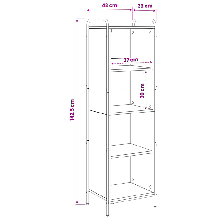 Dulap pentru cărți 55,5 x 33 x 174 cm Lemn prelucrat WALTI