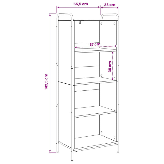 Dulap pentru cărți 55,5 x 33 x 174 cm Lemn prelucrat WALTI