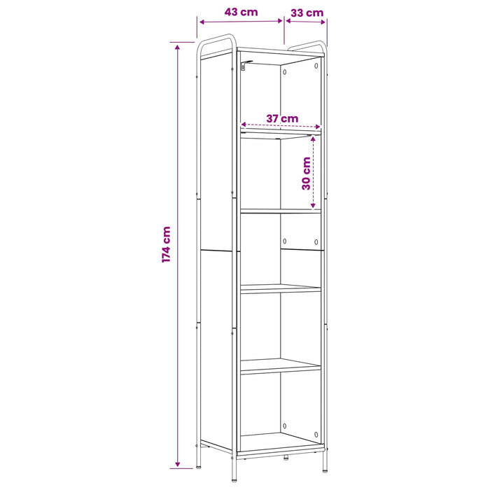 Dulap pentru cărți 55,5 x 33 x 174 cm Lemn prelucrat WALTI
