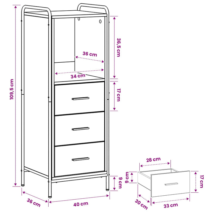 Dulap de Baie Stejar fumuriu 40 x 36 x 109,5 cm Lemn prelucrat WALTI
