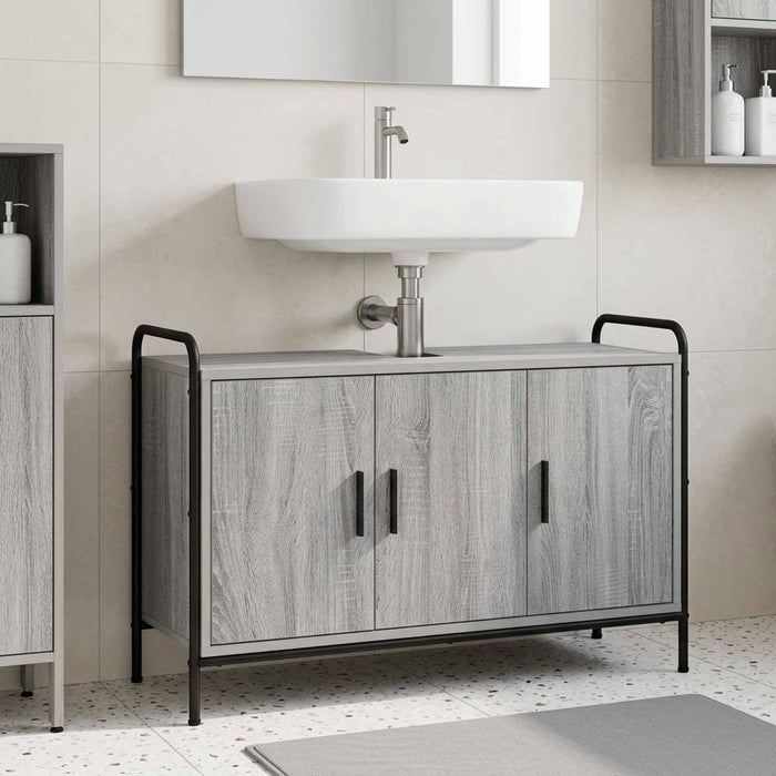 Dulap de Baie Sonoma gri 95 x 34 x 61 cm Lemn prelucrat WALTI