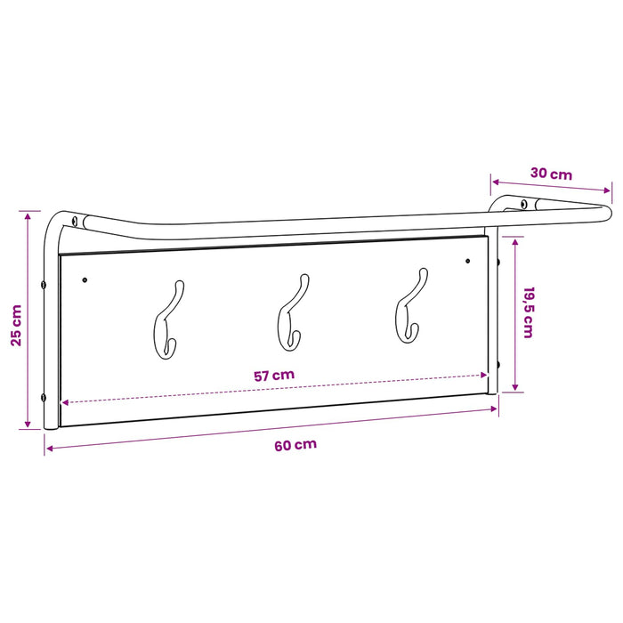 Răcător de paltoane Sonoma gri 60 x 30 x 25 cm Lemn prelucrat - WALTI WALTI