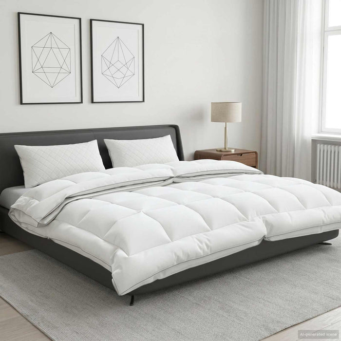 Pilotă 200x220 cm 4 anotimpuri 200+300 GSM Lână Australiană Alb WALTI