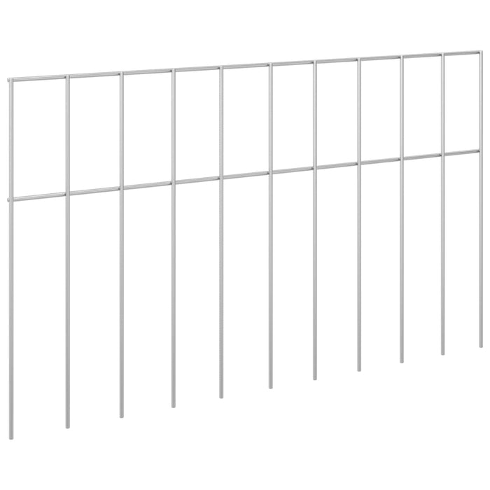 Panou de gard de grădină 48 pcs Oțel Galvanizat Argintiu WALTI