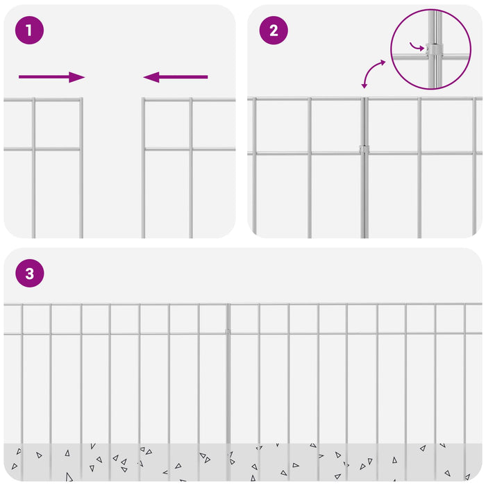 Panou de gard de grădină 24 pcs Oțel Galvanizat Argintiu WALTI