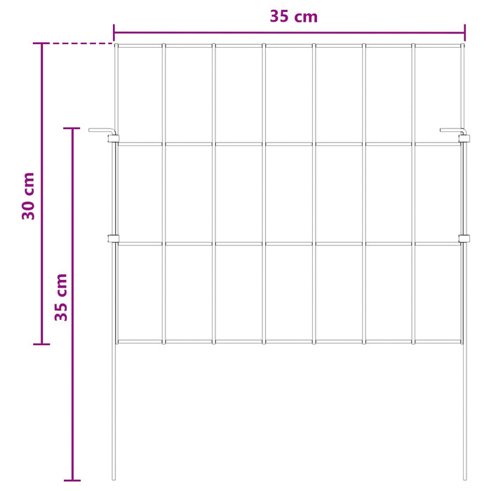 Gard de grădină cu țevi de sprijin 48 pcs 35 x 30 cm Mesh WALTI