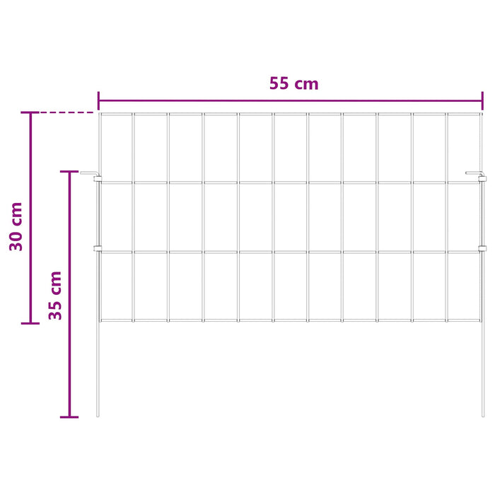 Gard de grădină cu țevi de sprijin 12 pcs 55 x 30 cm Mesh WALTI