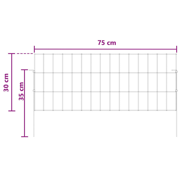 Gard de grădină cu țevi de sprijin 24 pcs 75 x 30 cm Mesh WALTI