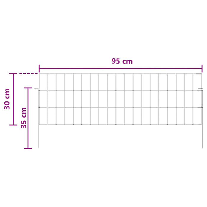 Gard de grădină cu țevi de sprijin 12 pcs 95 x 30 cm Mesh WALTI