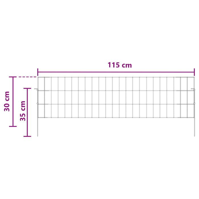 Gard de grădină cu țevi de sprijin 12 pcs 115 x 30 cm Mesh WALTI