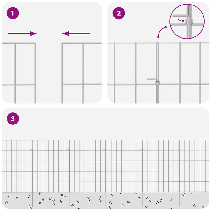 Gard de grădină cu țevi de sprijin 48 pcs 35 x 50 cm Mesh WALTI