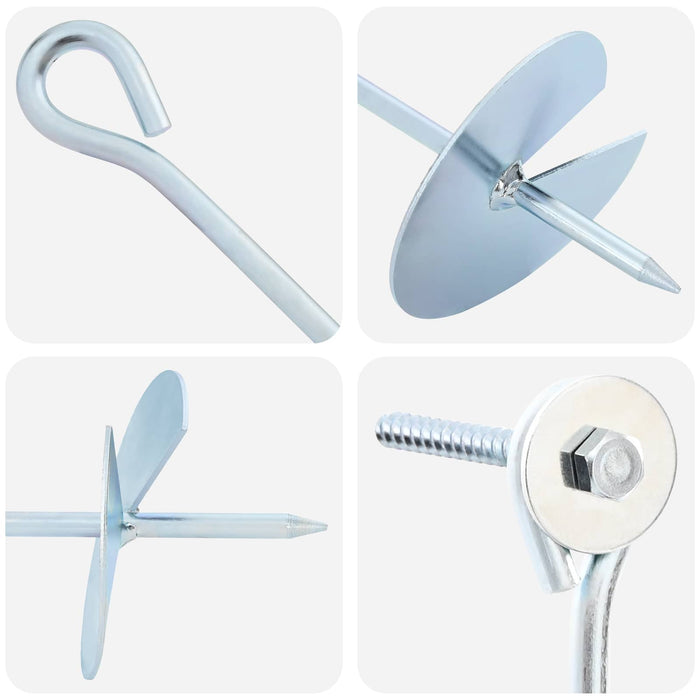 Ancoră de Pământ 4 pcs Argintiu Ø10 x 60 cm Metal Galvanizat - WALTI WALTI