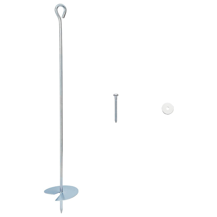 Ancoră de Pământ 10 pcs Argintiu Ø10 x 60 cm Metal Galvanizat - WALTI WALTI