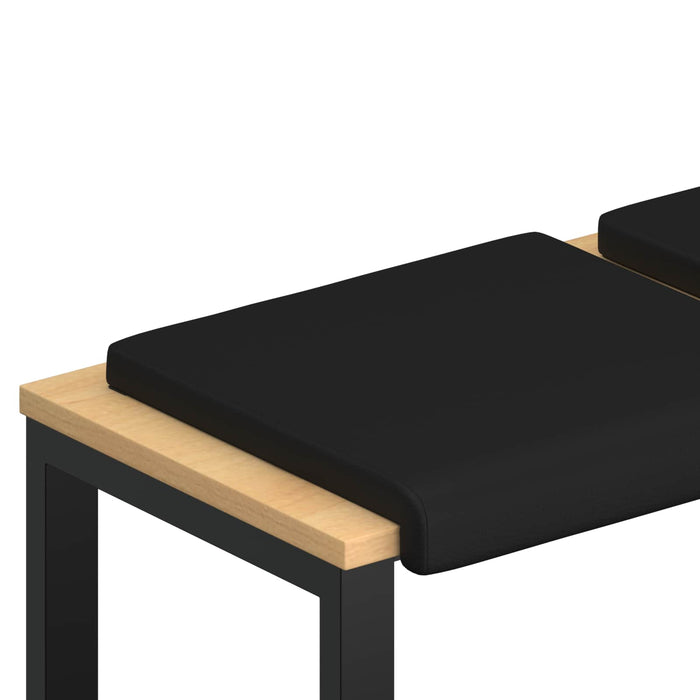 Perna pentru bancă 2 pcs Piele artificială Negru Adâncime 35 cm WALTI