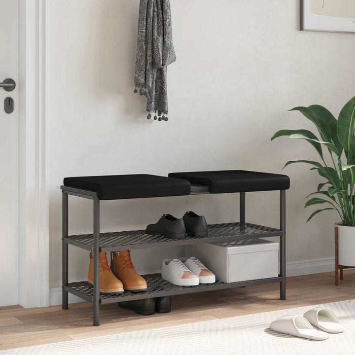 Perna pentru bancă 2 pcs Piele artificială Negru Adâncime 35 cm WALTI