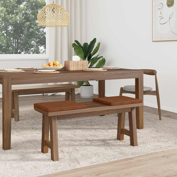 Perna pentru bancă 2 pcs Piele artificială Maro Adâncime 35 cm WALTI