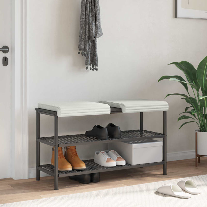 Perna pentru bancă 2 pcs Catifea pufoasă Crem Adâncime 35 cm WALTI