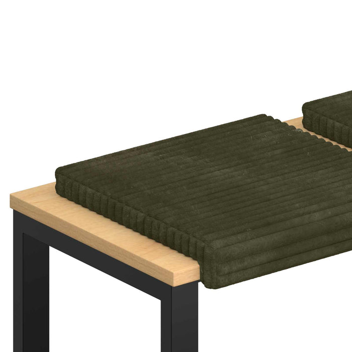 Perna pentru bancă 2 buc. Catifea pufoasă Verde Adâncime 35 cm WALTI