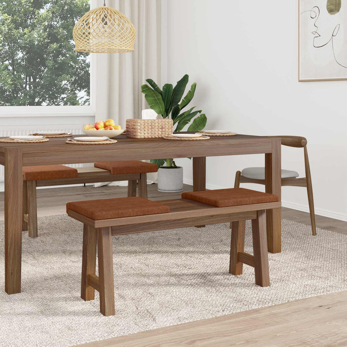 Perna pentru bancă 4 pcs Piele artificială Maro Adâncime 35 cm WALTI