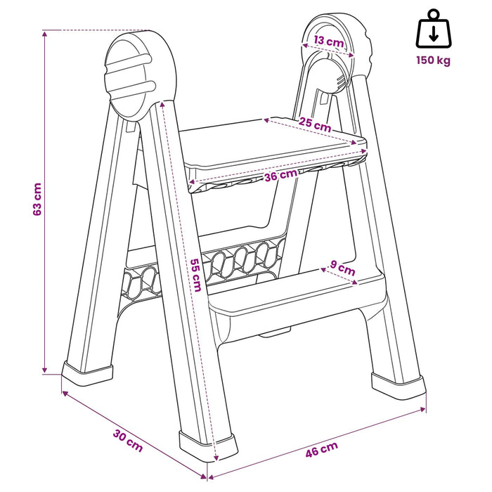 Scară Manual Negru și roșu 46 x 30 x 63 cm PP și elastomer WALTI